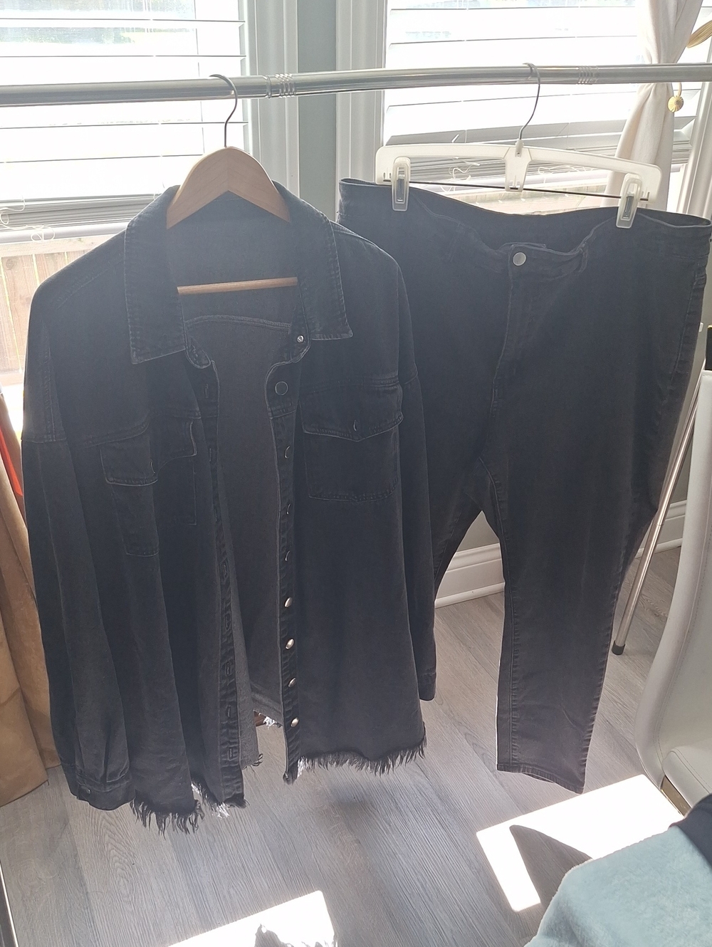 Black Women's Denim Jeans Set